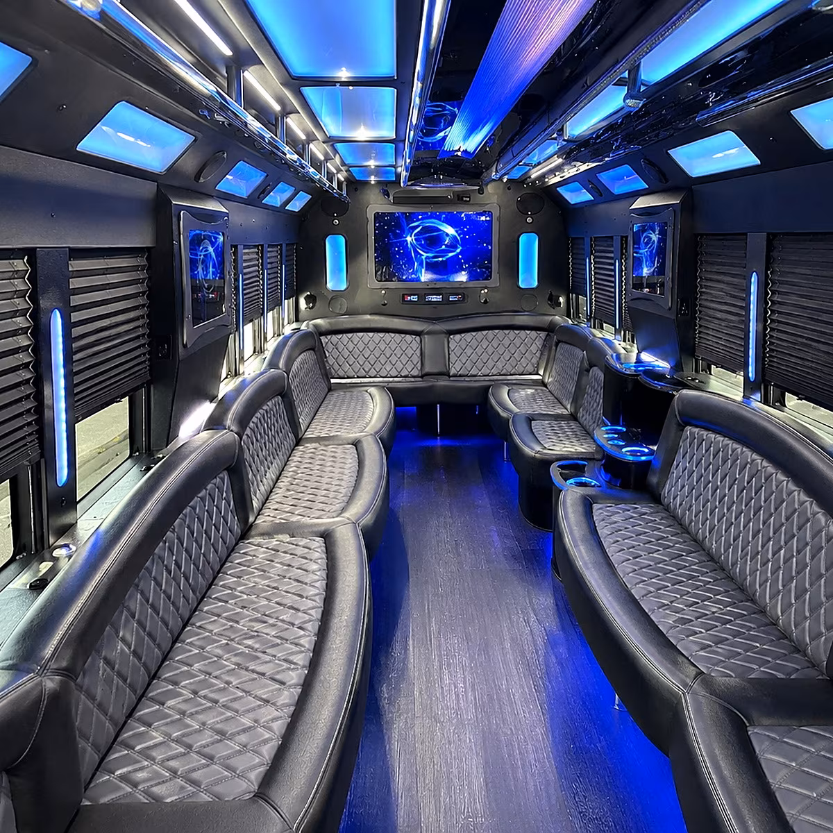 rapid city 50 passenger party bus interior